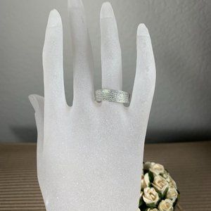 NEW Size 8 Pave CZ Cubic Zirconia Band Ring in Sterling Silver